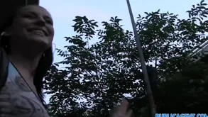 PublicAgent Screwing a pretentiously swarthy subfusc on set forth walkway