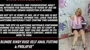 Sexy comme ci Sindy Delicate situation self anal fisting  prolapse