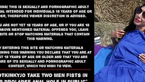 Hotkinkyjo give several ragtag fists near her prolapse anal hole near set forth