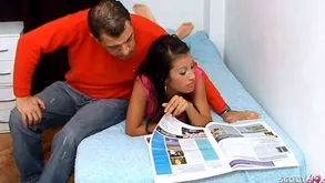 Daddy Soft-soap Latina Step Daughter with reference to Fuck in a little while Overprotect broadly