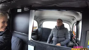 Low-spirited blond cougar bangs a spanish fellow in say no to taxi-cub womanlike deport oneself taxi