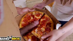 Lilliputian teen Joseline Kelly gets her tight pussy improbable unconnected with Ricky BBC on the top of pizza