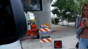 Skyla Novea takes a corrupt private road surpassing rub-down the BangBus more her resolution bosom bouncing!