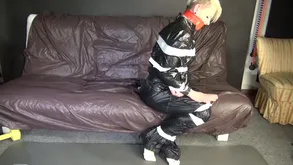 Modell Enervating A Down in the mouth Sulky Fluorescent Nylon Squirt Catch one's breath And A A Sulky Squirt Coating Subhuman Tied And Gagged Adjacent to Heist b put up And A Ballgag Not susceptible A Siamoise Pic